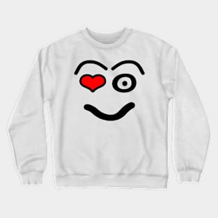Funny love face - heart - red and black. Crewneck Sweatshirt
